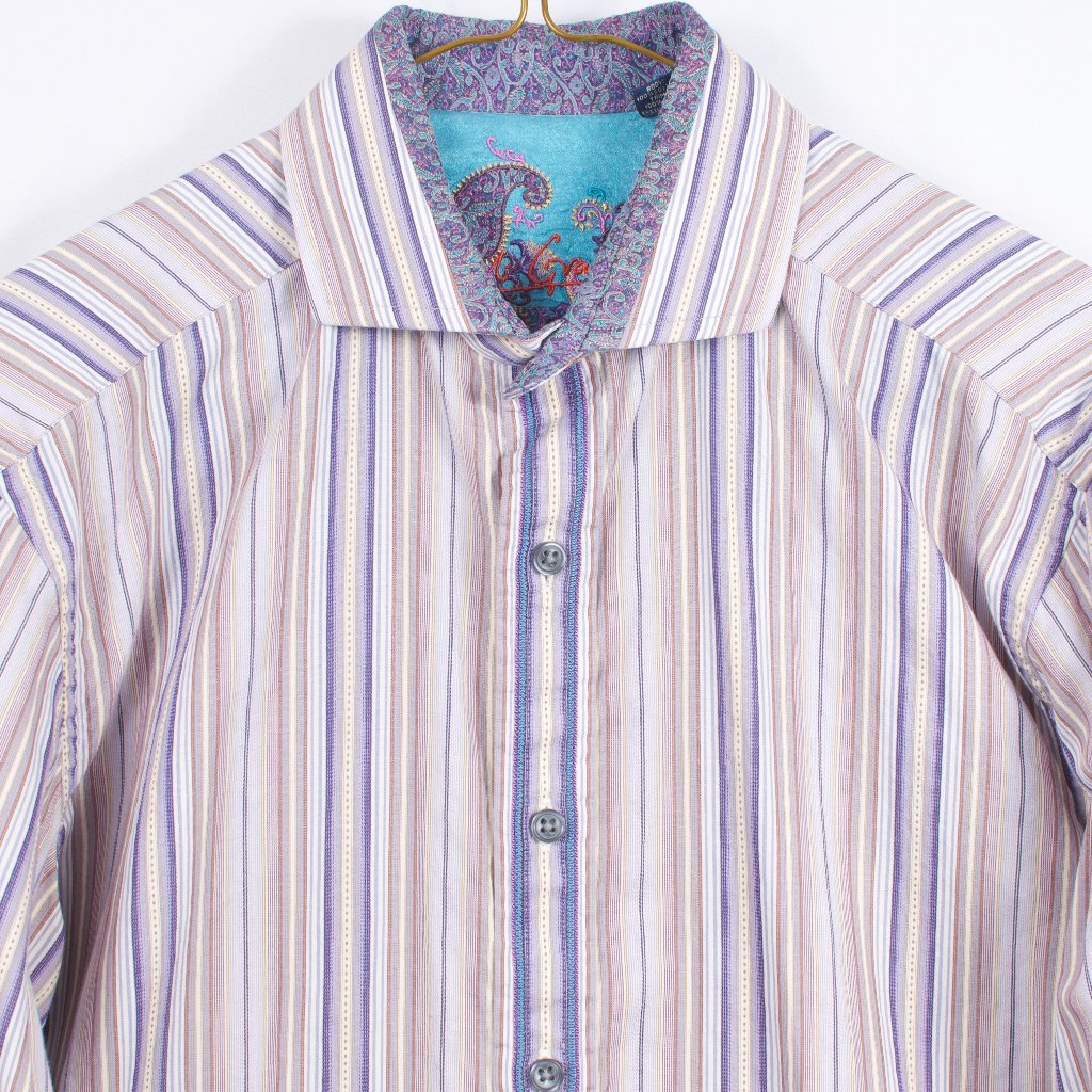 Men's Lavender Stripe Button-Down Shirt